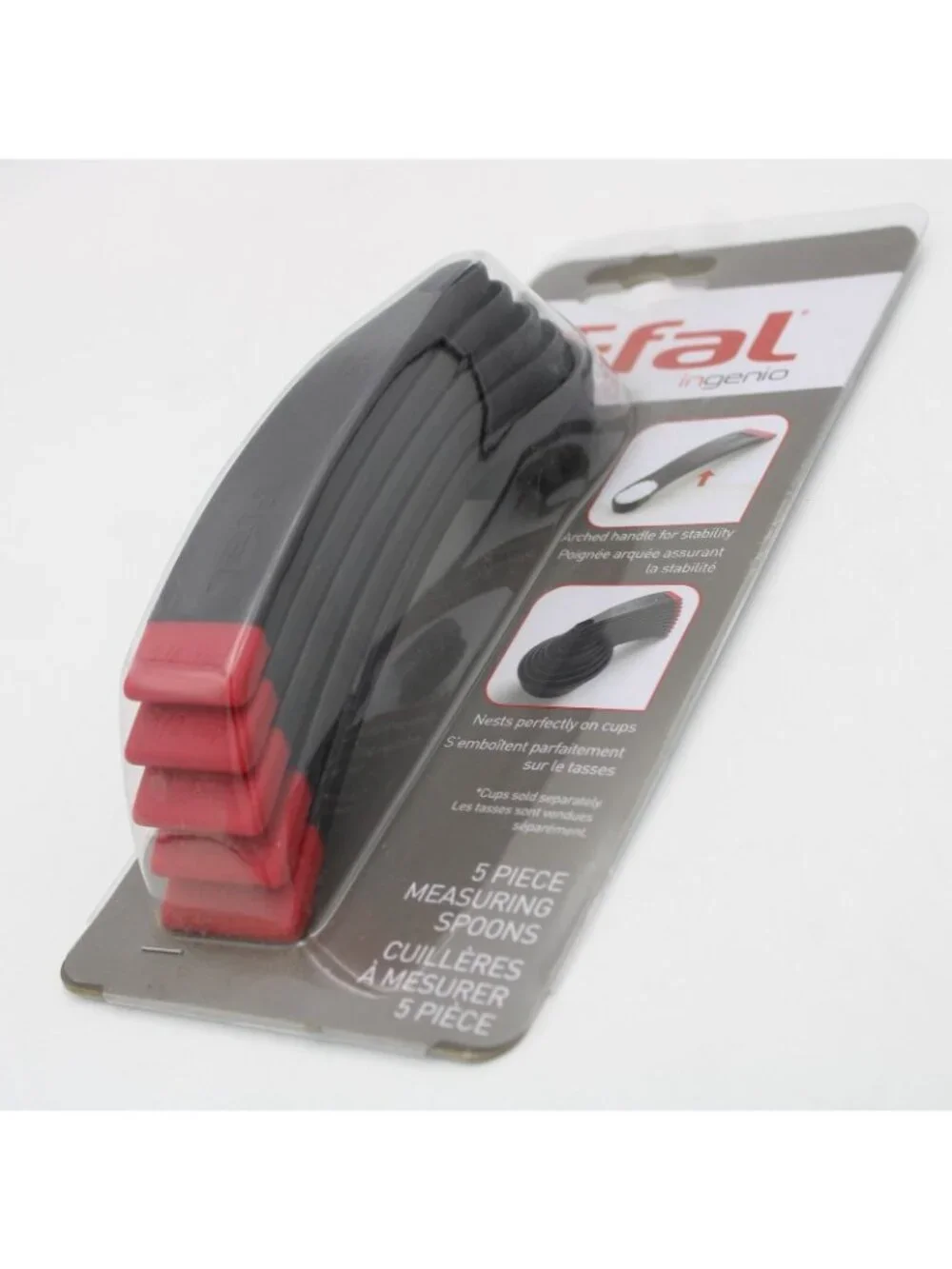T Fal TFal Ingenio 5 Piece Measuring Spoons Set Black New Old Stock